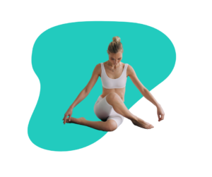 woman practicing yoga graphic